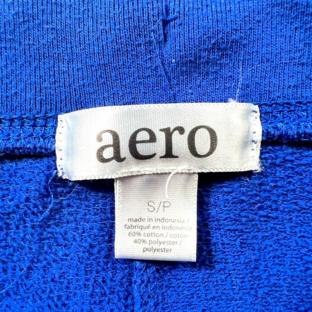 Aero Y2K Blue Capri Joggers with Neon Green and White Print - Picture 7 of 7